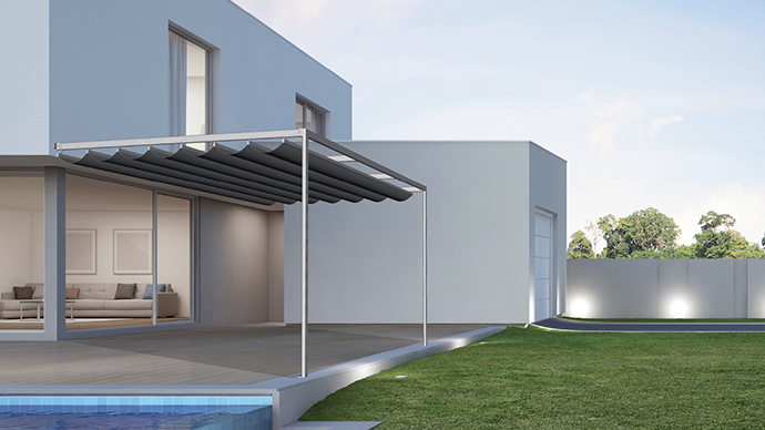 pérgola pared portería jardín