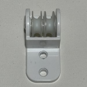 polea frontal pérgola lacado blanco