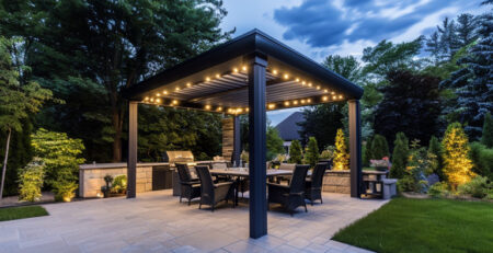 pérgola con luces led
